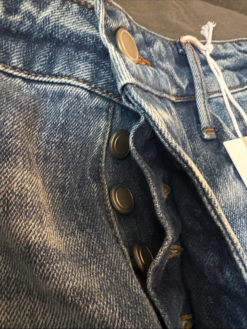 Good American Distressed High-Rise Ripped Denim Shorts - Blue Bombshell Short - Picture 3 of 9
